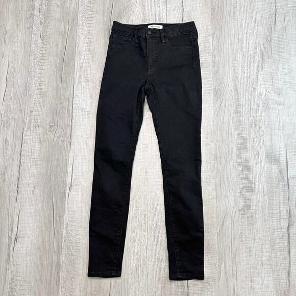 Madewell Road Tripper Black Denim Stretch Jean WMNS 25 Skinny Mid Rise #G7392 - Picture 2 of 9